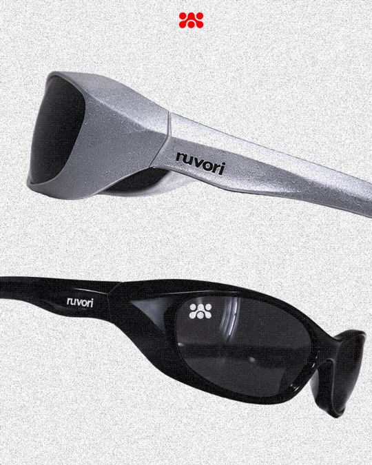 The Gray Edition and Black Edition sunglasses stacked together.